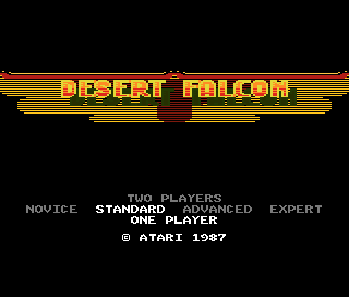 Desert Falcon title screen for Atari 7800